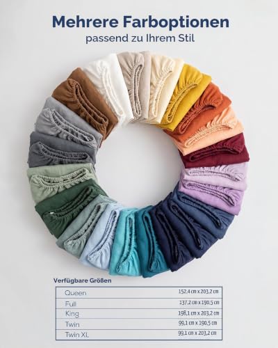 Utopia Bedding Queensize-Spannbetttuch – Bettlaken – Tiefe Tasche – weiche Mikrofaser – einlauf- und lichtbeständig, pflegeleicht… – Ansicht 6