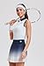 AFZ Tennis Outfits Button Polo Top and Gradient Pleated Tennis Dress Golf Pickleball Outfits for Women Two Piece Athletic Dress with Shorts and Pockets Navy Blue S
