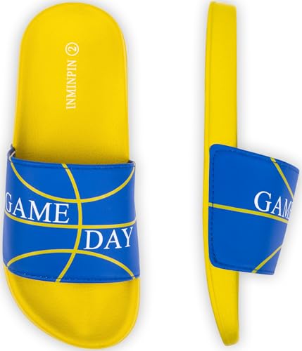 Image of INMINPIN Kids Boys Girls Ball Sprots Slides Sandals Ultra Comfortable Beach Pool Shower Shoes House Slide Indoor Outdoor for Sports Fan