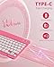 MoKo for iPad (A16) 11th Generation Case with Keyboard 11 inch 2025, iPad 10th Generation 10.9 inch Case with Pencil Holder, Multi-Angle Detachable Bluetooth Keyboard, Pink