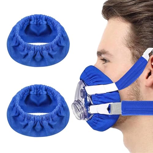 JAWUZ 2 piezas de revestimiento de máscara CPAP de cara completa para usuarios de terapia respiratoria CPAP (azul)