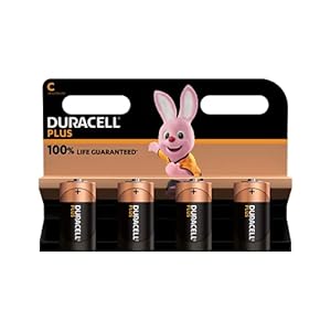 Duracell Plus C-alkalinebatterijen, verpakking van 4