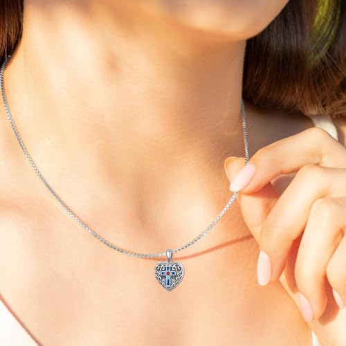 SOULMEET Heart Shaped Cross Locket Necklace That Holds 2 Pictures Photo Keep Someone Near to You Sterling Silver Custom Jewelry Personalized Locket Pendant3