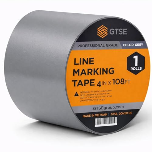 Image of GTSE - Gray Vinyl PVC Floor Tape 4 inch x 108ft Safety Marking Tape