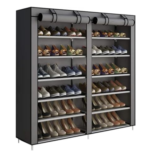 Lista de Zapateros . 50 K PRACTIKSA | Zapatera Mueble Organizador 12 Compartimentos para 36 Pares - Moderno y Compacto - para Hogar, Interior - Color Gris