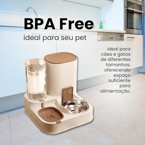 Dispenser Automático Duplo Pet Comedouro para Cães e Gatos Ideal Para Cachorros e Gatos Com Água e R