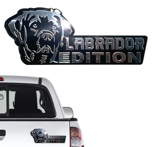 Image of Dog Edition 3D Car Badge, Laser Cutting Metal Emblem, Cute Dogs Decals (Labrador)