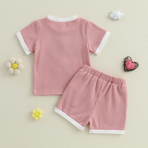 Baby Girl Sister Matching Outfit Embroidery Lil/Big Sis Short Sleeve T-shirt Tops Shorts Infant Girls Summer Clothes4