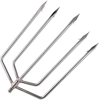 Amazon | 銛 5又 魚突き フォーク 銛先 手銛 軽量 防サビ