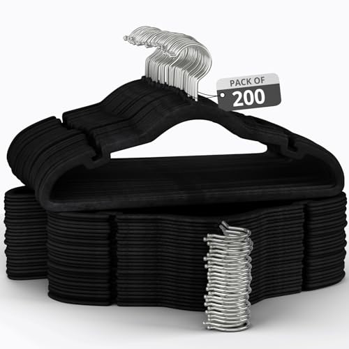 Our Modern Space 200 Pack Velvet Hanger for Shirt Pants