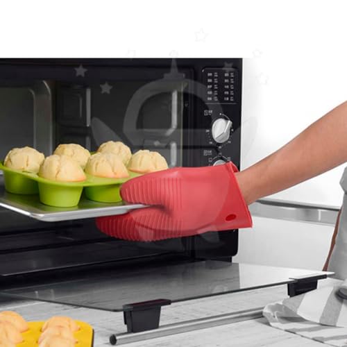 Luva Térmica De Silicone Para Cozinha Antiderrapante Impermeável Resistente 250 graus Ao Calor Pegad