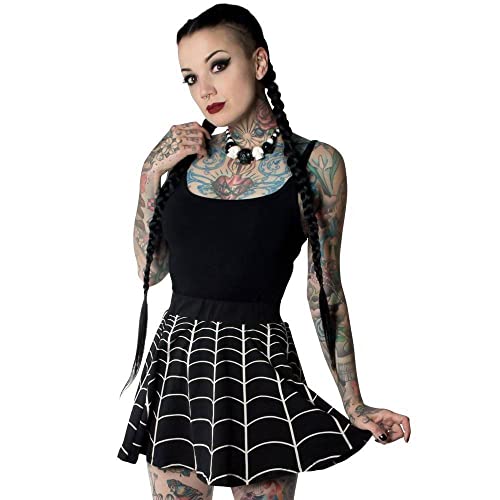 kreepsville 666 Women's Web White Skater Skirt 2XL4