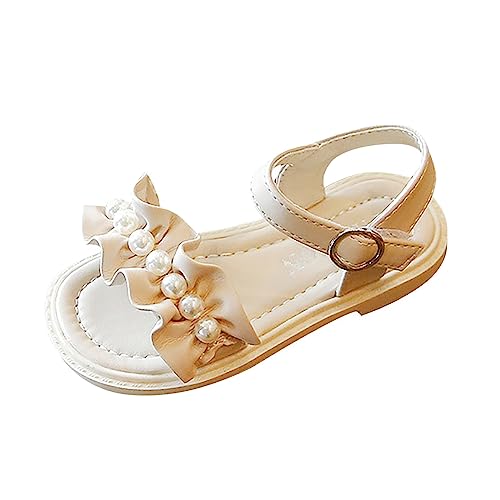 Girls Pearl Ruffle Hook Buckle Princess Sandals Soft Bottom Open Toe Beach Shoes For Toddlers Sandala For Kids
