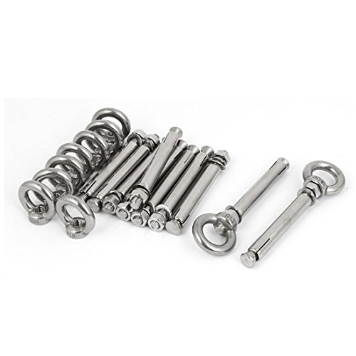 Aexit M8x100mm Expansion Screws Closed Hook Anchor Bolts 10pcs for Wall Concrete Brick (36ed8952ac307173baf5bdc808755940)
