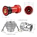 Cwmiibili 2X Fire Hose Nozzle,2In NPSH Industrial Fire Hose Constant Fog Nozzle with 2Pc 2In Camlock Fitting Coupling