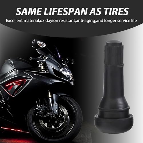 Image of ijuicy 5 PCS Car TR413 Tire Valve Stems, Pure Copper Bbody Anti-Rust Tubeless Valve Stems, Rubber Snap-in Tire Valve, Universal for Tubeless 0.45 Inches Rim Holes on Standard Vehicle Tires (Black)