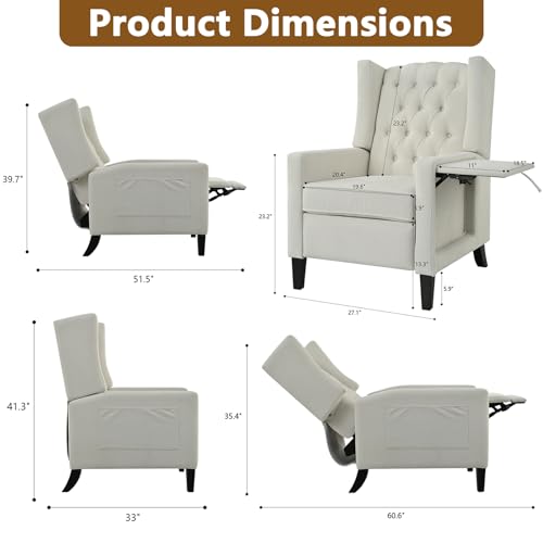 Sillón Plegable Beige con Mesita y Puertos USB miniatura 2