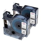 Anycolor Compatible Label Tape Replacement for 45013 (S0720530) Black on White 12mm Label Refill Compatible with LabelManager 160 280 210D 360D 420P 4200, 1/2 inch x 23 feet, 2-Pack