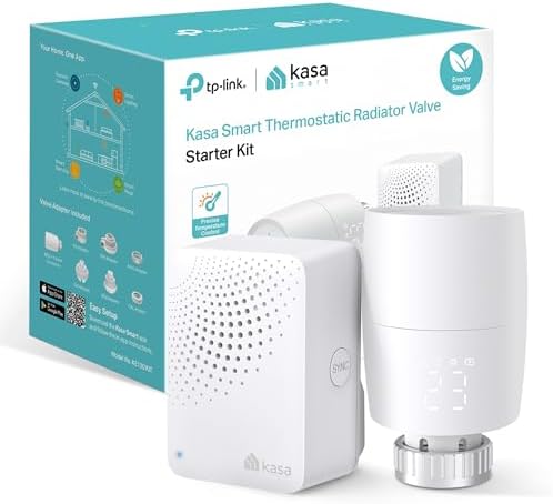 Termostato de radiador Inteligente TP-Link Kasa, con concentrador para hasta 32 radiadores, Ahorro de energía, Control Tiempo y Temperatura, App, Com...