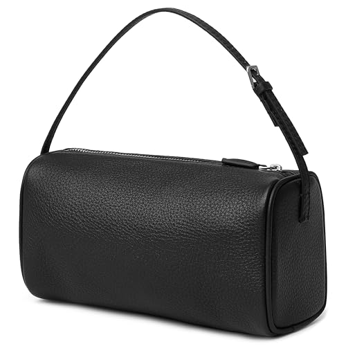 DAILANDO Small Leather Top Handle Hobo Purse for Women, Designer Mini Barrel Boston Crossbody Shoulder Bag With Two Way Strap