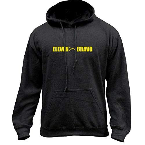 USAMM MOS Eleven Bravo (11B) Pullover Hoodie (Large, Black)
