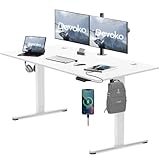 [Gespleißte Tischplatte] Devoko Mobile Schreibtisch hat eine robuste Tischplatte aus vier 15 mm Platten und 3 Höhenspeichertasten für schnelles und leises Heben in einem Höhenbereich von 72 cm bis 118 cm