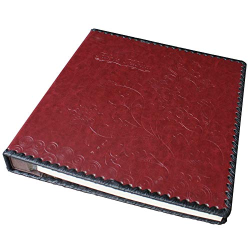 Beautyus Photo Album Book, Family Album, Leather Cover, Holds 3x5, 4x6, 5x7, 6x8, 8x10 Photos (Wine Red)