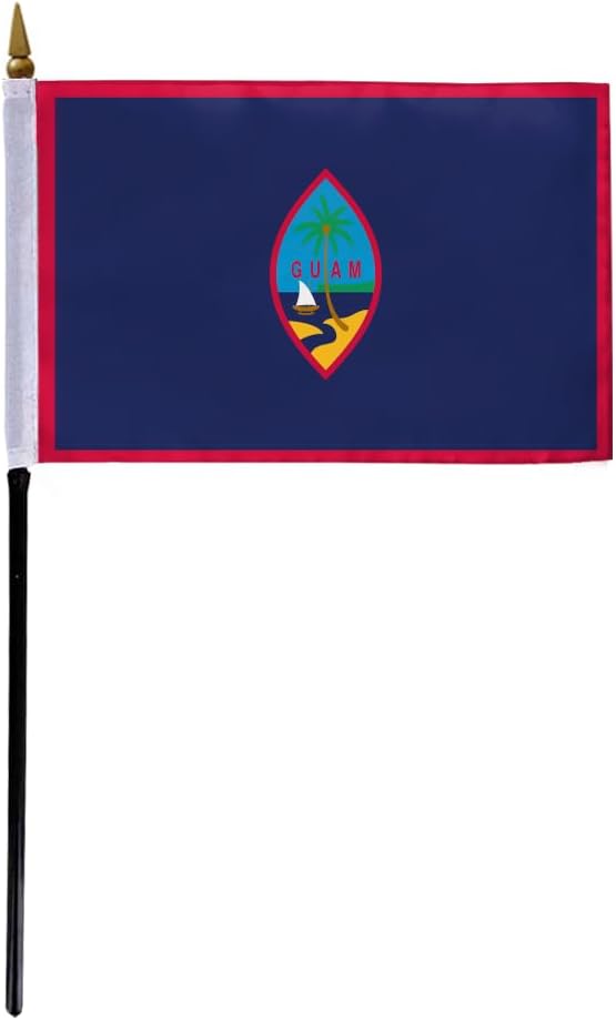 AGAS Guam Flag 2x3 ft Outdoor 200D Nylon Double Stitched Hem Rust Proof Brass Grommets Canvas Header United States Guam Pacific Island National Flag