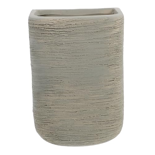 Cabilock Jarrón De Cerámica Diseño Rectangular Gris Florero Colgante para Hogar