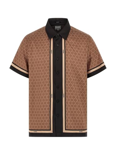 GUESS Men's Eco Short Sleeve Geo Border Charm Shirt