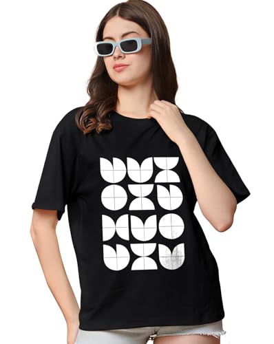 Image of Women's Half Sleeve Oversize Tshirt Graphic Printed Round Neck T-Shirts for Women