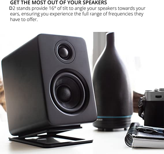 Image of DSS D2-1 Pair Metal Desktop Speaker Stands /Computer Speaker Stand for Small Speakers