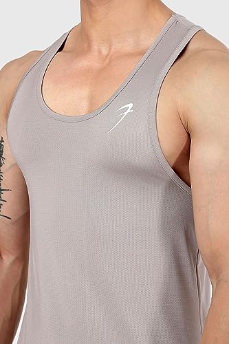 Image of FUAARK Surge Slim Fit Solid Gym Tank Tops for Men