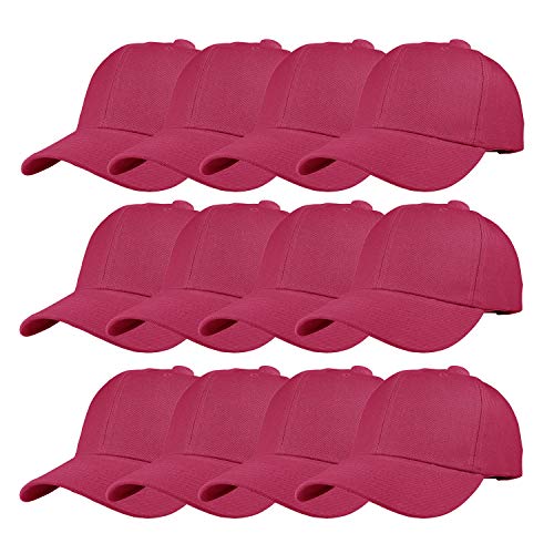 Image of TZ Promise 12 Pack Wholesale Unisex Plain Solid Color Adjustable Baseball Caps Hats