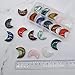 XMHOME Moon Shaped Worry Stones 30mm Assorted Bulk Carved Gemstones 20 Pcs Chakra Crystals Set Jewelry Making Home Decor Gifts