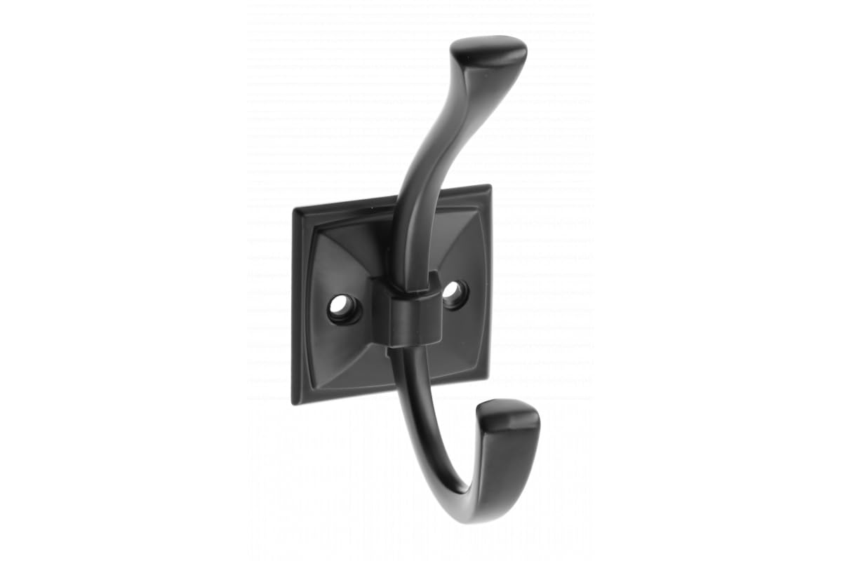 BRESKO 1-10 Stk Kleiderhaken Wandhaken Haken Garderobenhaken Halterung Garderobe Huthaken Türhaken Mantelhaken Wandgarderobe (Schwarz matt, 10 Stück)