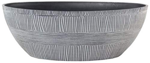 Muddy Hands Ebony Grey Plant Pot Indoor Home Outdoor Garden Oval Bowl Plastic Planter (Ebony-Grey-Boval-12.55-Litre)