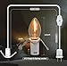 KGC C7 Accessory Cord with 2 C7 Led Light Bulb Candelabra-Base E12 Socket, White Cord with On/Off Switch Plugs for Holiday Decorations, Christmas Village House, Pumpkin Lights