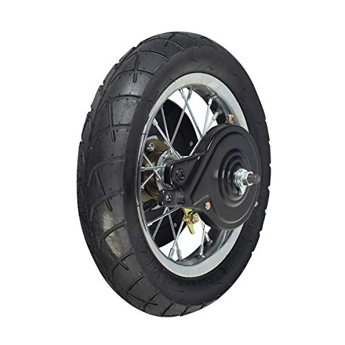 AlveyTech Rear Wheel Assembly with Wire Spoke Rim for Razor Pocket Mod Electric Scooter (Version 13-30, 31+) - Replacement Wheels for Vers. 13+, Includes 12-1/2