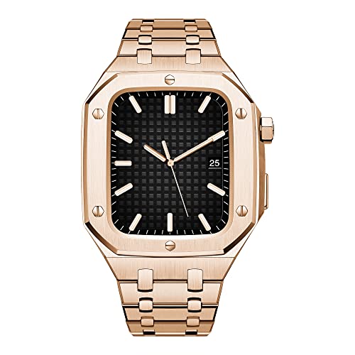Bracelet Apple Watch acier 316L antichoc maillons ajustables homme 45mm