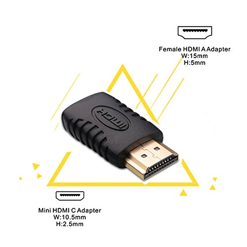 Adaptador HDMI macho a Mini-HDMI hembra, pack 2 unidades miniatura 2