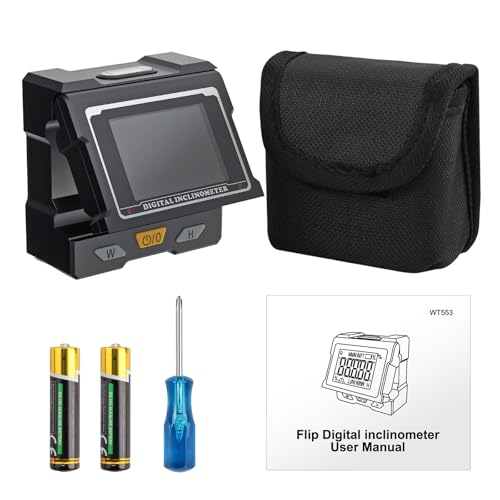 Neoteck Digitaler Winkelmesser Neigungsmesser mit aufklappbarem Display, horizontalen Blasen für Holzarbeiten Bau Dekoration DIY