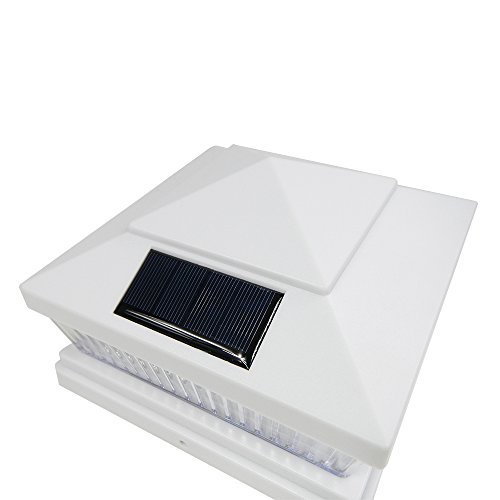 Iglow 1 Pack White Outdoor Garden 6 X 6 Solar Smd Led Post Deck Cap Square Fence Light Landscape Pvc Vinyl Wood Bronze #TOP1