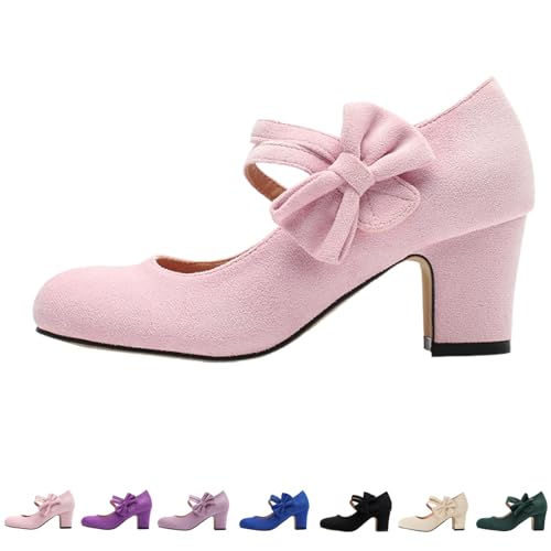 Escarpins Mary Jane vintage en daim pour briller au bureau et lors d'un mariage