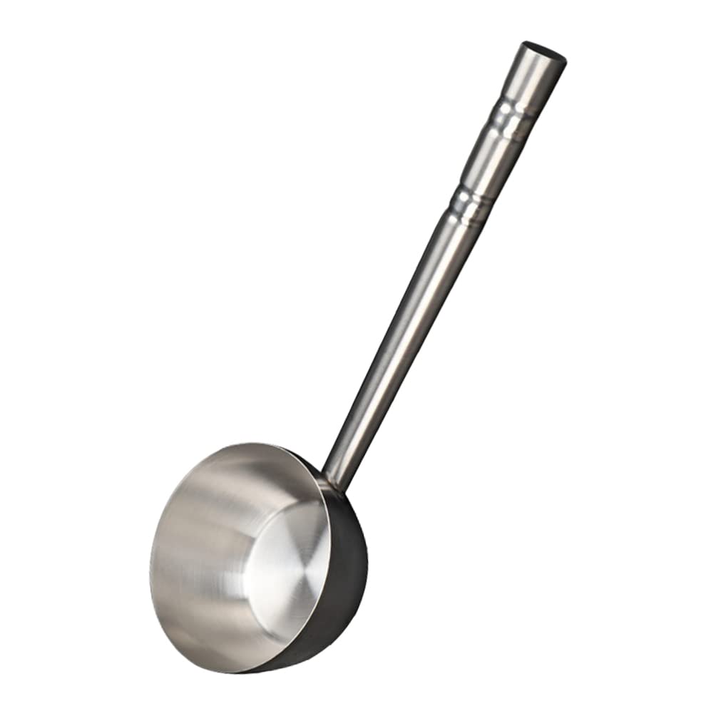 Hemoton Water Scoop Ladle Kitchen Tool Stainless Steel Flat Bottom Long Handle Easy to Use