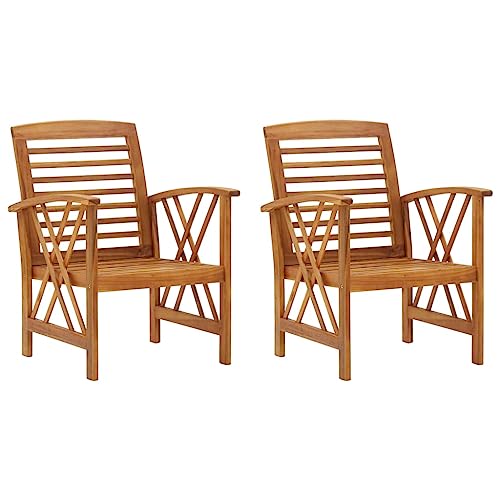 Chaises de jardin lot de 2 Bois d acacia massif