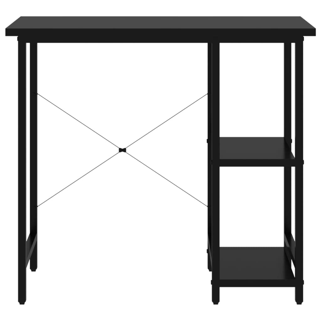 Computertisch Schwarz 80x40x72 cm MDF und Metall, platzsparend mit Kabelmanagement, ergonomisch für Homeoffice und Arbeitszimmer, vielseitig nutzbar als Arbeitstisch oder Gaming Schreibtisch