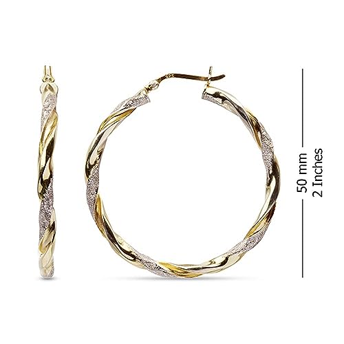 Image of Amazon Brand - Nora Nico 925 Sterling Silver BIS Hallmarked Italian Design Jewelry Click-Top Hoop Earrings for Women