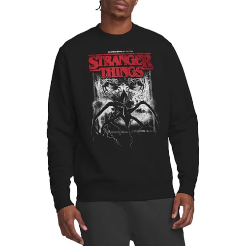 Sweat Stranger Things noir idéal pour soirée série et chill à la maison en taille S