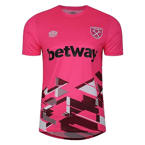 Umbro West Ham Warm Up Jersey (S), Lyx - Knockout Pink / New Claret / Brilliant White